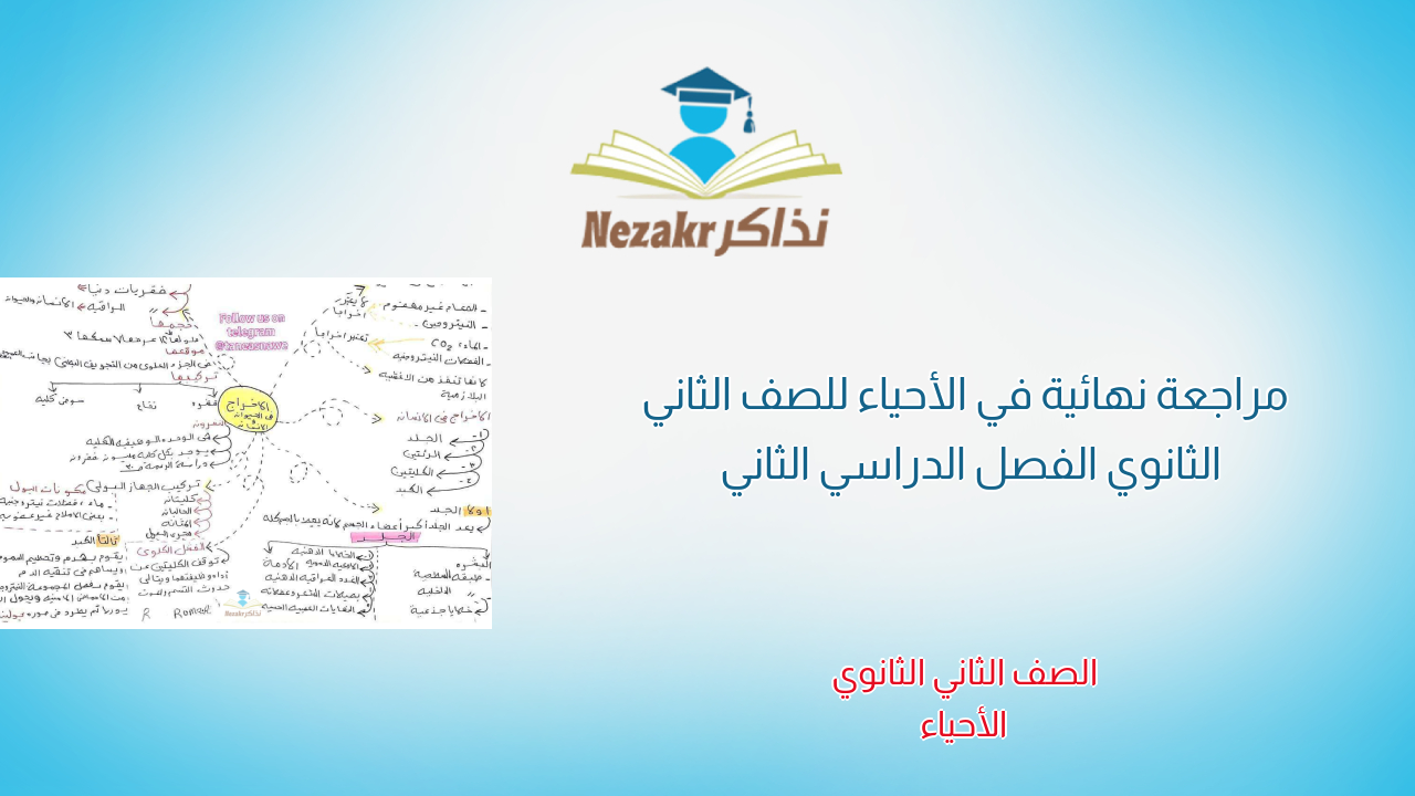 مراجعة نهائية في الأحياء للصف الثاني الثانوي الفصل الدراسي الثاني