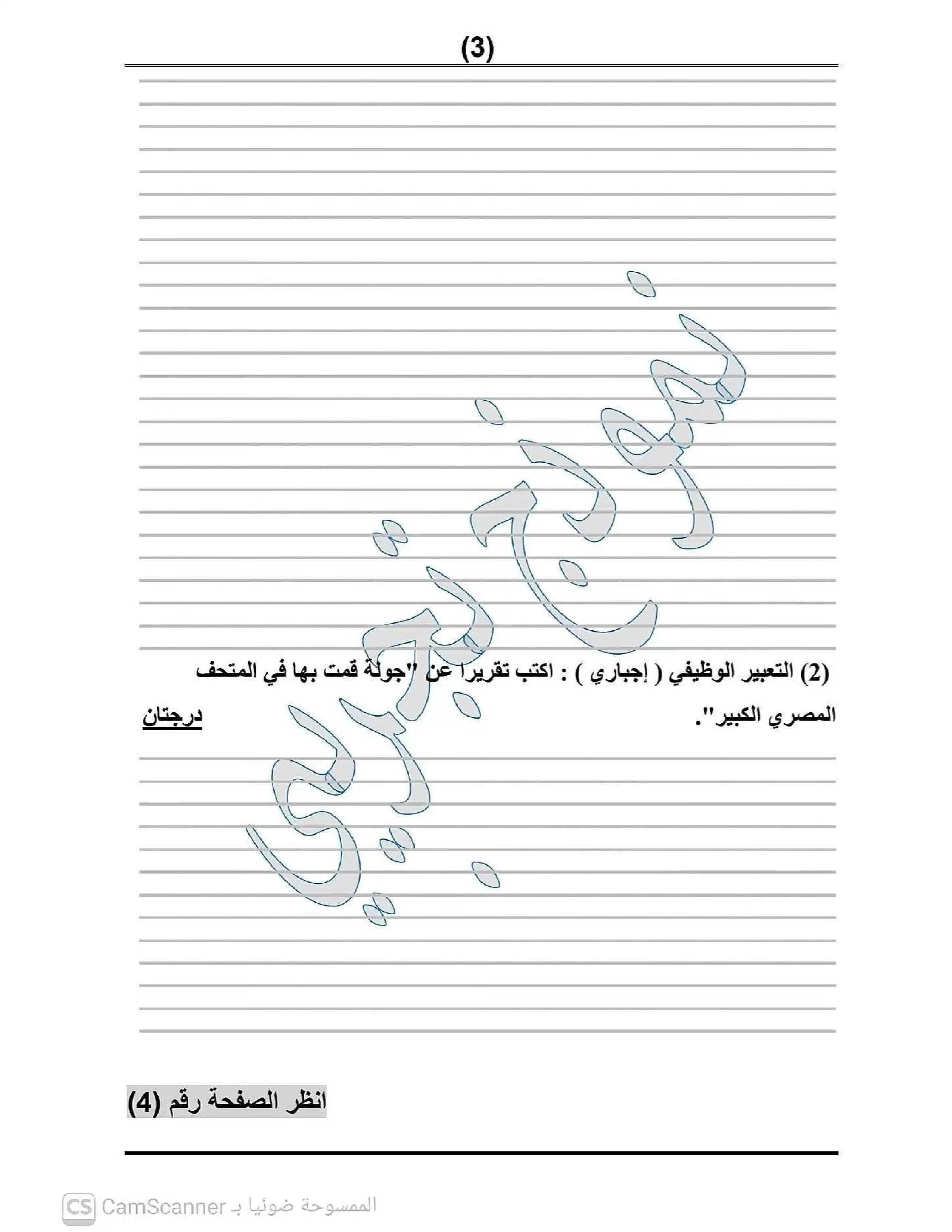 صفحة 3 من امتحان عربي تجريبي تالتة إعدادي 2026 الترم الثاني مستر أحمد صالح PDF
