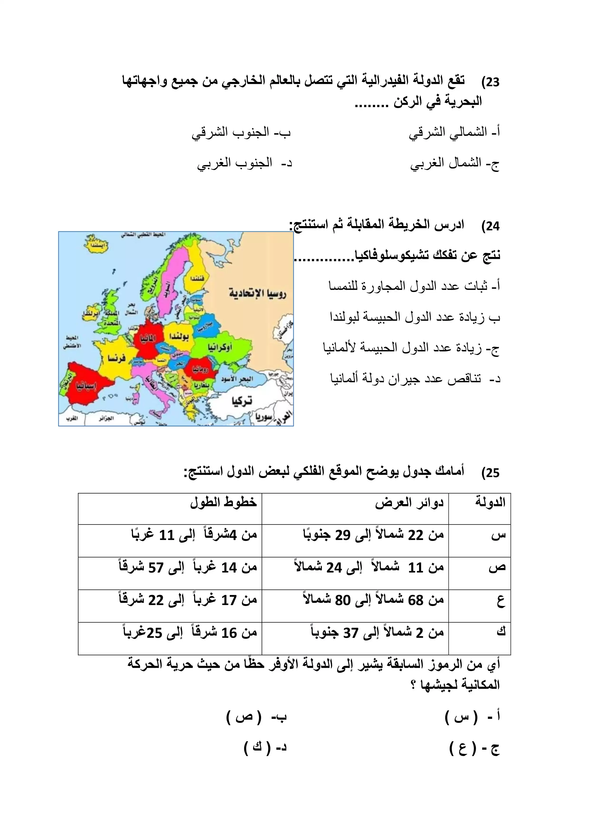 صفحة 6 من امتحان الجغرافيا الاسترشادي الرابع للصف الثالث الثانوي 2026 PDF من نماذج الوزارة