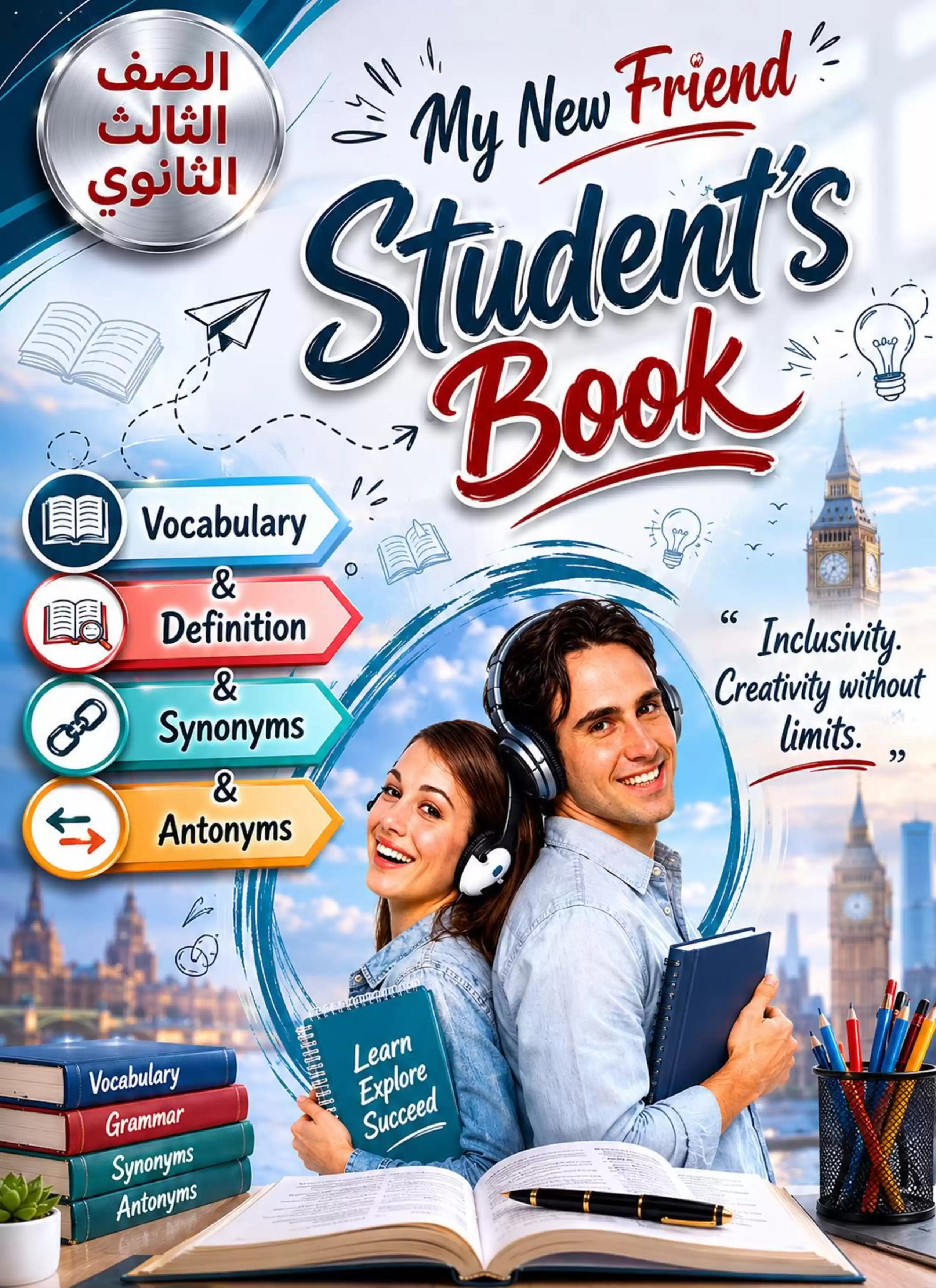 كلمات المنهج الهامة للصف الثالث الثانوي 2026 PDF من كتاب My New Friend مع التعريفات والمرادفات والمتلازمات
