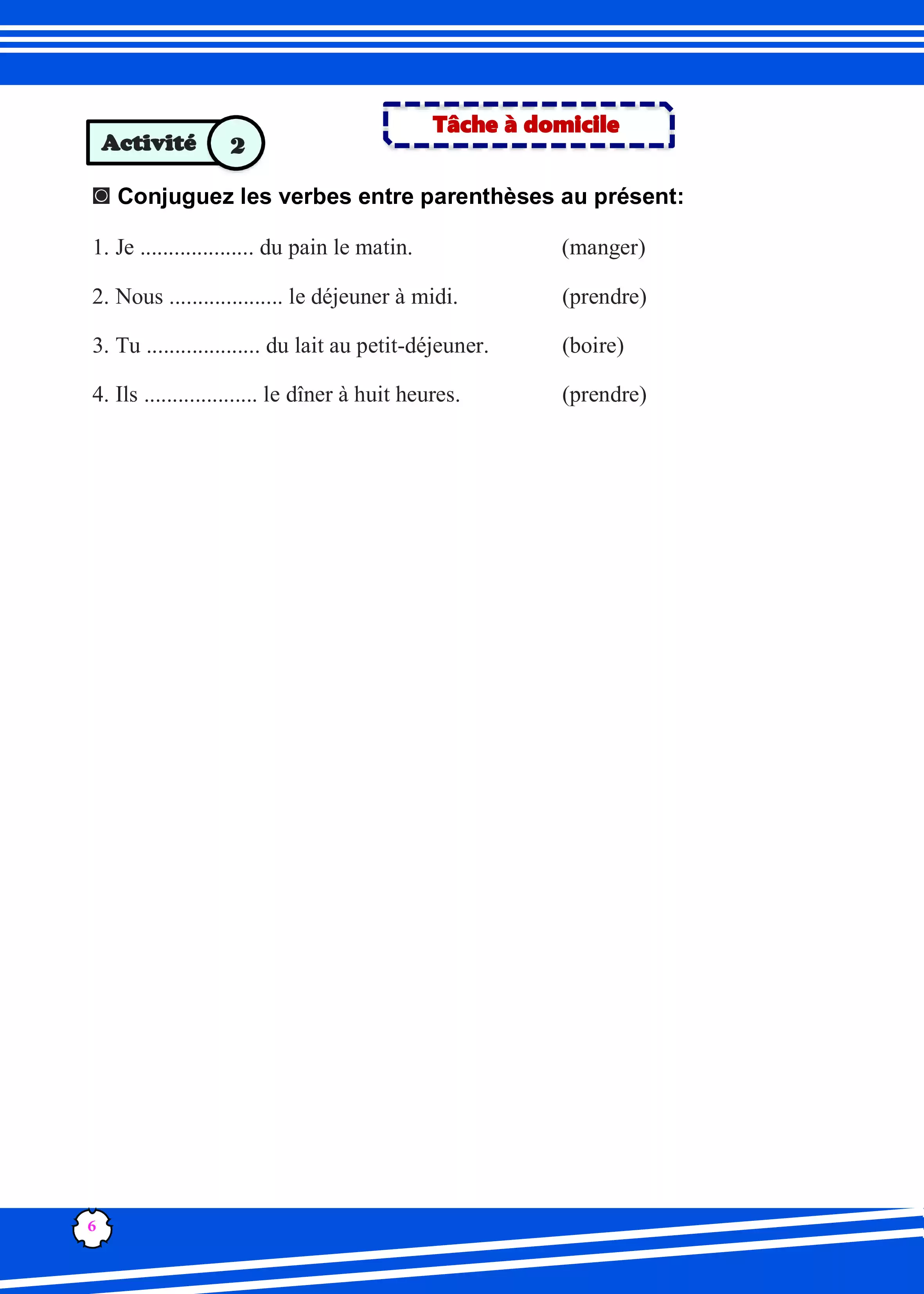 صفحة 6 من كتاب الأداءات والتقييمات في اللغة الفرنسية للصف الثاني الثانوي البكالوريا المصرية 2027 PDF | الترم الأول مسار الآداب والفنون